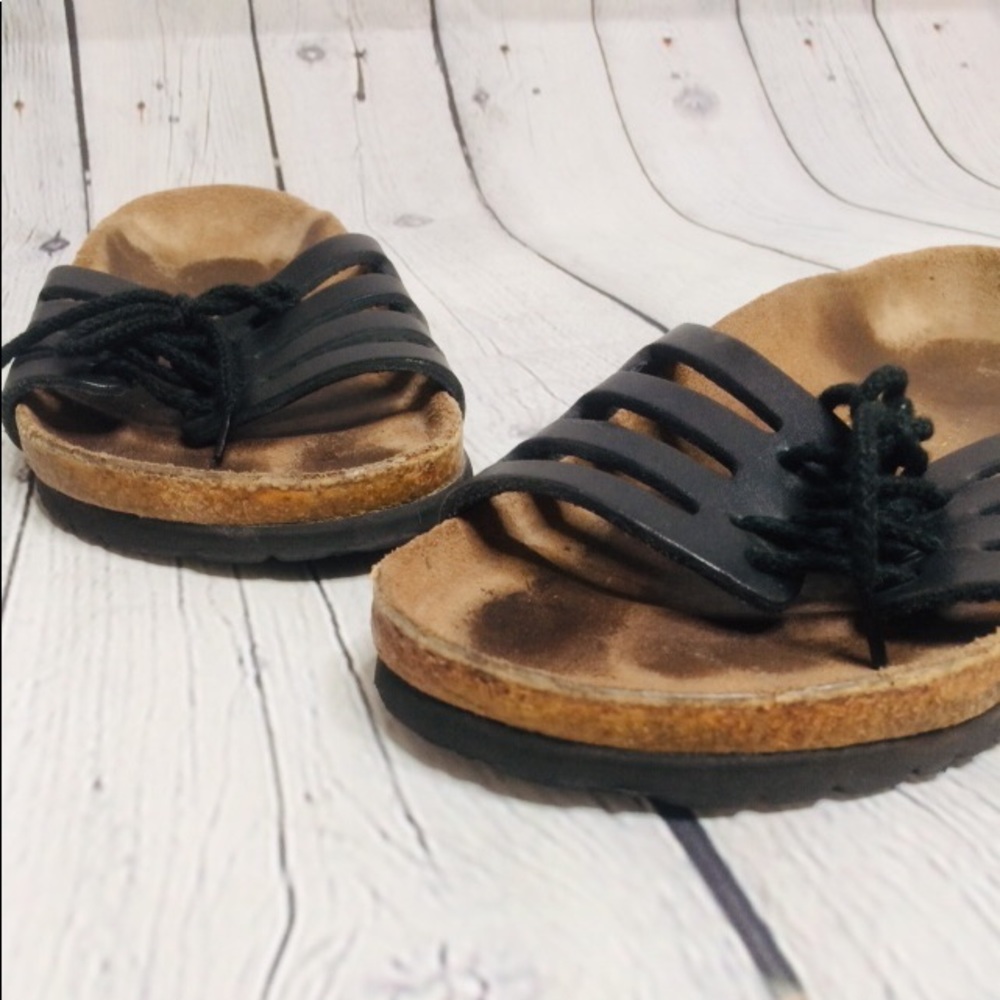 Birkenstock lace-up sandals w/cutwork detail - Picture 1 of 8